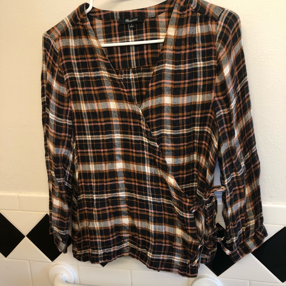 Madewell gauzy plaid blouse
